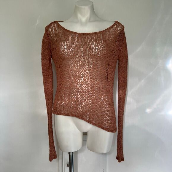 Helmut asymmetrical open Knit Long sleeve top mermaid core - Picture 1 of 5